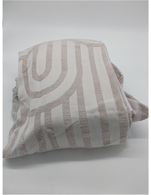 Sleepdown Juego de Funda de edredón con Textura geométrica y Arco copetudo Natural champán, Funda de edredón y Fundas de Almohad