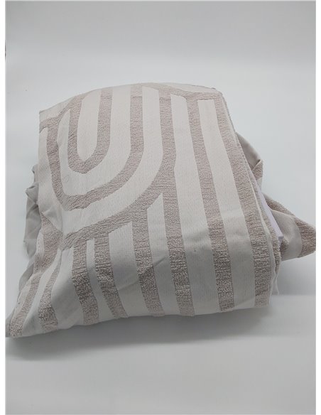 Sleepdown Juego de Funda de edredón con Textura geométrica y Arco copetudo Natural champán, Funda de edredón y Fundas de Almohad