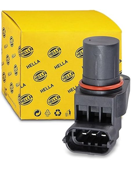 HELLA 6PU 009 121-501 Sensor, posición arbol de levas - 12V - 3polos - con junta - sin cable       