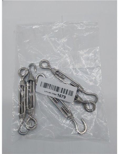H&S Tensor de Cables de Alta Resistencia para Cuerda de Tendedero y Alambre - 5uds - Tensores para Cable de Acero Inoxidable M4 
