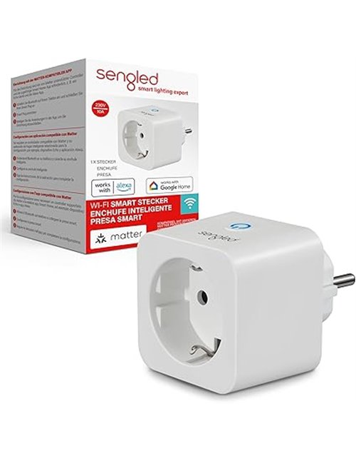 Sengled Enchufe inteligente, habilitado para Matter, funciona con Alexa, emparejamiento instantáneo, admite hasta 2300 W, necesi
