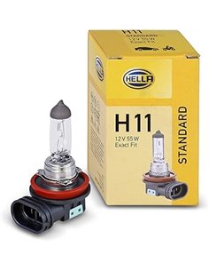 HELLA 8GH 008 358-121 Halógena Lámpara - H11 - Standard - 12V - 55W - Modelo de zócalo, bombilla incandescente: PGJ19-2 - caja -