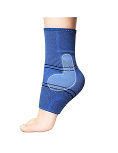Thx4COPPER Tobillera con dos de silicona, protege y apoya la articulación, calcetines de compresión, aptos para el tobillo derec