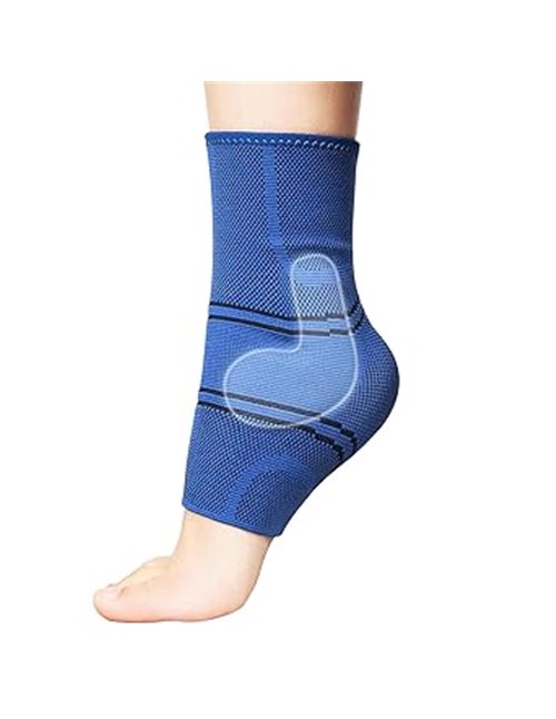 Thx4COPPER Tobillera con dos de silicona, protege y apoya la articulación, calcetines de compresión, aptos para el tobillo derec