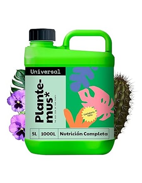 PLANTEMUS Fertilizante Plantas Verdes Universal Líquido, Bonsai, Cactus, Suculentas para Interior y Exterior. Abono Calidad Prof
