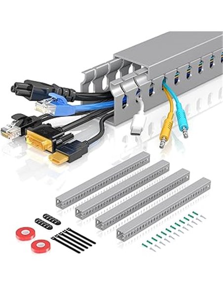 Kit de canalización de conductos de Cables Conducto de Cables de Ranura Abierta para Cable de TV Cubierta de Cables Bandeja de C