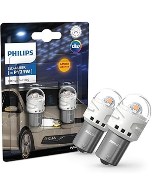 Philips Ultinon Pro3100 LED foco de señalización para automóvil (PY21W amber)       