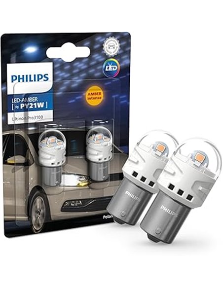 Philips Ultinon Pro3100 LED foco de señalización para automóvil (PY21W amber)       