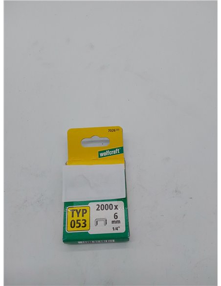 wolfcraft Grapa de lomo ancho, acero extra duro, tipo 053 I 7026000 I Ideales para fijar telas, tejidos y listones de madera del