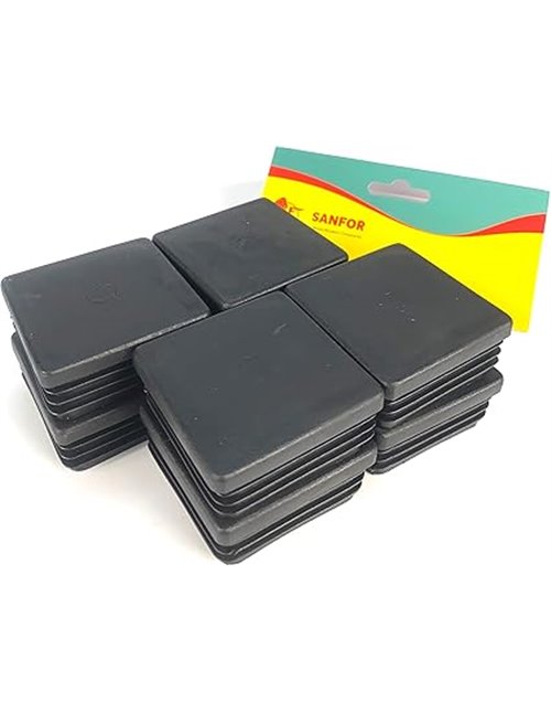 Sanfor | Contera Cuadrada | Protección Patas y Tubos de 60x60 mm | Bastones de Apoyo | Contera Cilíndrica | Antideslizante, Adhe