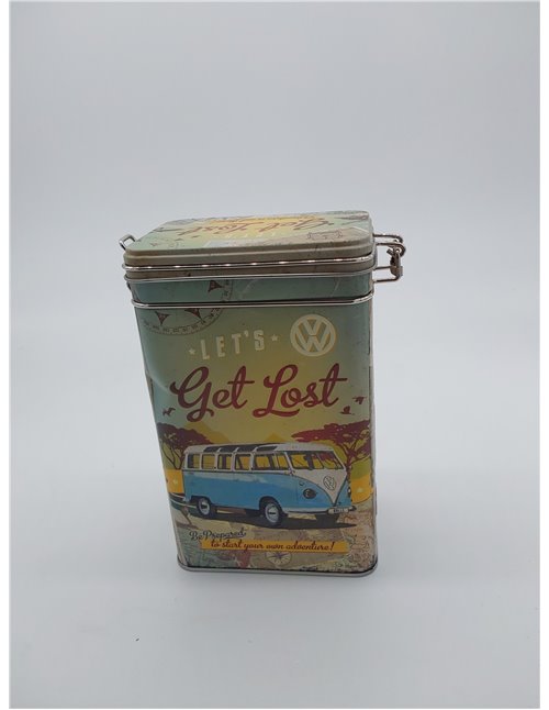 Nostalgic-Art Caja de café Retro VW Bulli – Let's Get Lost – Idea de Regalo de Furgoneta Volkswagen, Lata con Tapa aromática, Di