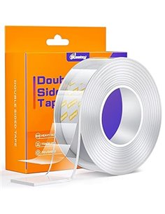 IKeelsy Cinta Adhesiva Doble Cara,Cinta Adhesiva Transparente y Cinta Doble Cara Extrafuerte para Posters de Pared,Multiusos Tir