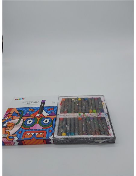 Carioca Plus Pasteles al óleo | Caja de 24 Pasteles al óleo | Solubles en Agua de Alta Opacidad | Alta Pigmentación | Uso para D