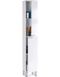 ARKITMOBEL - Mueble de Baño, Columna de baño 2 Puertas y 4 Patas, Modelo Koncept, Acabado en Color Blanco Brillo, Medidas: 30 cm