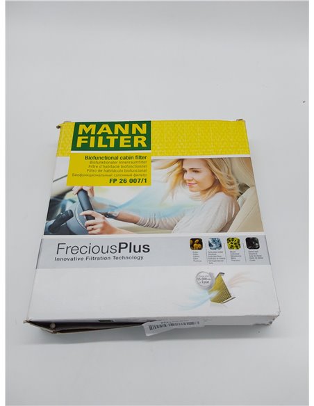 MANN-FILTER FP 26 007/1 Filtro de habitáculo – biofuncional FreciousPlus – para automóviles con volante a la derecha       