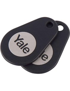 Yale P-YD-01-CON-RFIDT-BL Etiquetas Inteligentes para Cerradura de Puerta, Negro, Talla única, Set de 2 Piezas       