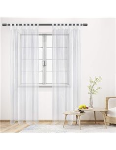 WOLTU Cortinas Translucidas con Trabillas para Ventana salón habitación y Dormitorio Moderno Anti-UV Respirable 1 Pieza 140x225c