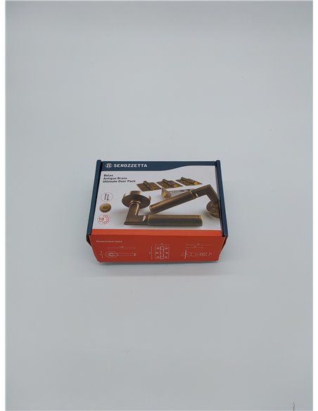 Carlisle Brass Belas Ultimate Door Pack - Latón antiguo - Incluye un par de manijas de diseño, 3 bisagras y un pestillo CE de 3 