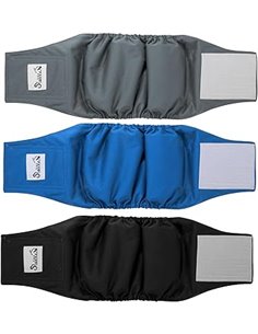 SlowTon 3 Pañales para Perros machos, Pañales Lavables Bandas para el Vientre para Perros machos y Cachorros Perritos, pañales A