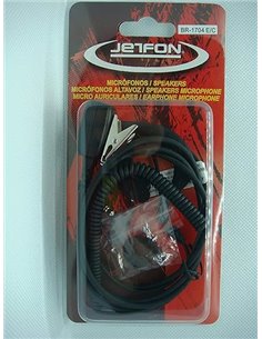 Jetfon BR-1704 E/C - Microauricular Tipo Gancho para Walkie-Talkies, Color Negro       