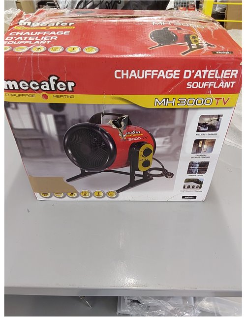 Mecafer Turbo mh3000vt - Calefactor, de aire, para taller (3000 W, máximo 40 m²)       
