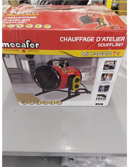 Mecafer Turbo mh3000vt - Calefactor, de aire, para taller (3000 W, máximo 40 m²)       