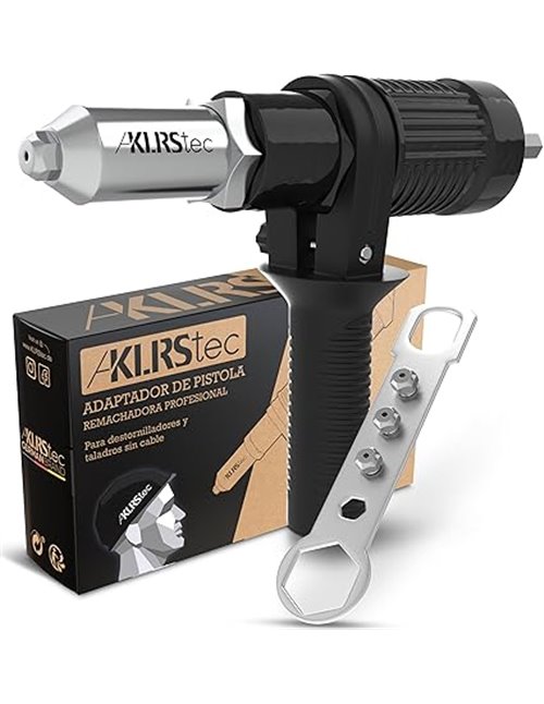 KLRStec® Adaptador de Remaches Profesional | Remachadora para destornilladores | Para Remaches con tamaños de 2,4mm 3,2mm 4mm y 