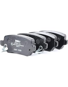 Valeo Pastillas de freno First 301584 Juego de 4 pastillas Eje trasero Completamente equipado con accesorios montados       