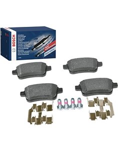 Bosch BP1221 - Pastillas de Freno para Coche Eje Trasero - Calidad Bosch - Reducción de Ruido y Polvo - Certificación ECE-R90 - 