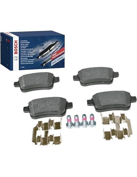 Bosch BP1221 - Pastillas de Freno para Coche Eje Trasero - Calidad Bosch - Reducción de Ruido y Polvo - Certificación ECE-R90 - 