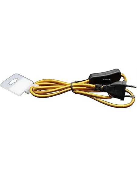 Conexión Dorada de 1,5m con Interruptor, Ideal para iluminación y Control de Dispositivos eléctricos.