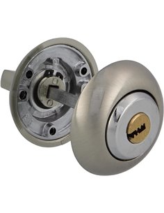 Amig - Muletilla con llave de punto Mod. 50R-KD | Combinación cilindro-condena | Cromado mate | Aumenta la seguridad en puertas 