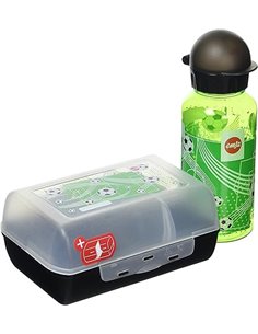 Emsa 518140 - Set botella de agua y fiambrera fútbol para niños de Tritan       