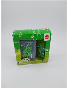 Emsa 518140 - Set botella de agua y fiambrera fútbol para niños de Tritan        2