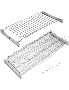 Emuca - Escurreplatos para módulos altos Suprastar, Escurridor de Platos y Vasos para Muebles de Cocina, módulo 900mm, Acero, Pi