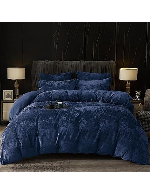 PHF Ropa de cama de terciopelo de 155 x 220 cm, lujosa ropa de cama de 155 x 220 cm con 2 fundas de almohada de 80 x 80 cm, fund
