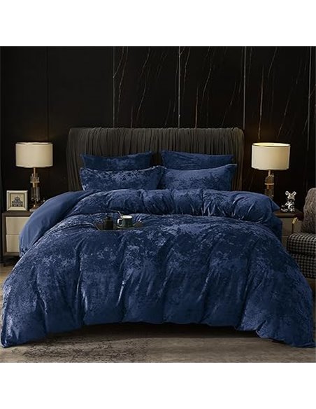 PHF Ropa de cama de terciopelo de 155 x 220 cm, lujosa ropa de cama de 155 x 220 cm con 2 fundas de almohada de 80 x 80 cm, fund