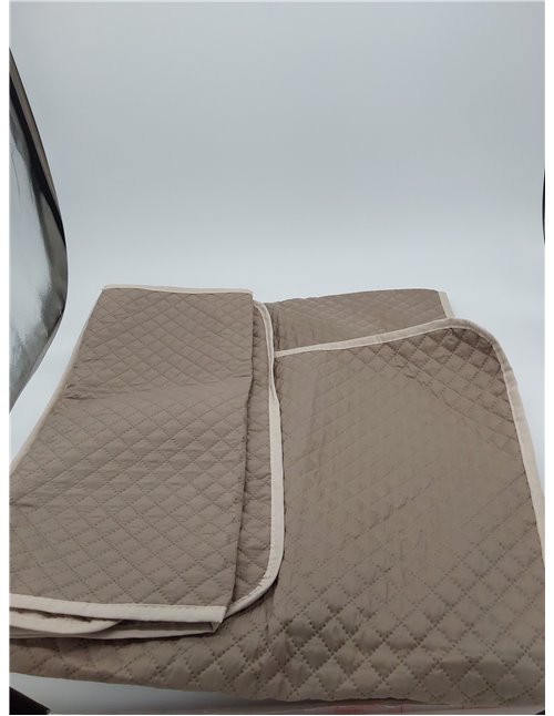 Martina Home Diamond Funda Cubre Sofá,Protector para Sofás Acolchado Reversible, Beige/Cuero, 1 Plaza/Relax       