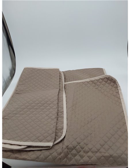 Martina Home Diamond Funda Cubre Sofá,Protector para Sofás Acolchado Reversible, Beige/Cuero, 1 Plaza/Relax       