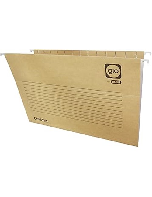 Elba Gio, Carpeta Colgante A4, Cartulina Kraft Bicolor 240 gr, Varilla Flex Metal, Pack 25 Carpetas       