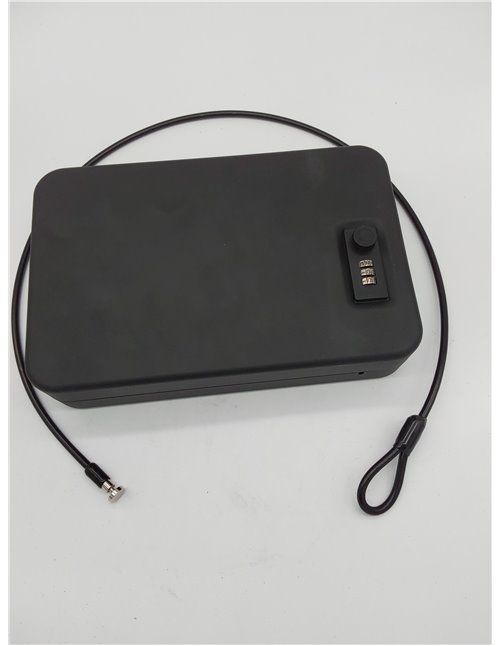 Amazon Basics - Caja de seguridad portátil con cerradura de combinación para documentos y joyas, XXL, color negro       