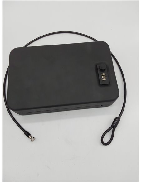 Amazon Basics - Caja de seguridad portátil con cerradura de combinación para documentos y joyas, XXL, color negro       