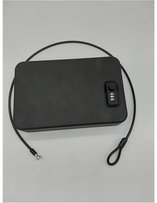 Amazon Basics - Caja de seguridad portátil con cerradura de combinación para documentos y joyas, XXL, color negro       