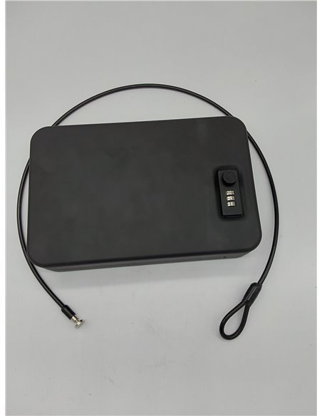 Amazon Basics - Caja de seguridad portátil con cerradura de combinación para documentos y joyas, XXL, color negro       