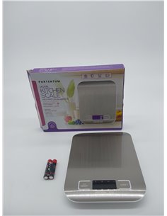 PORTENTUM - Peso de Cocina con Pantalla LCD, Acero Inoxidable, Balanza cocina precisa de 1 gramo a 5 kg/11 lbs        2