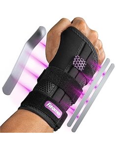 Fitomo Muequera Tendinitis Mueca con 3 Férulas y Apertura del Pulgar Suave, Férula Túnel Carpiano para Noche, Muequera Metacarpi