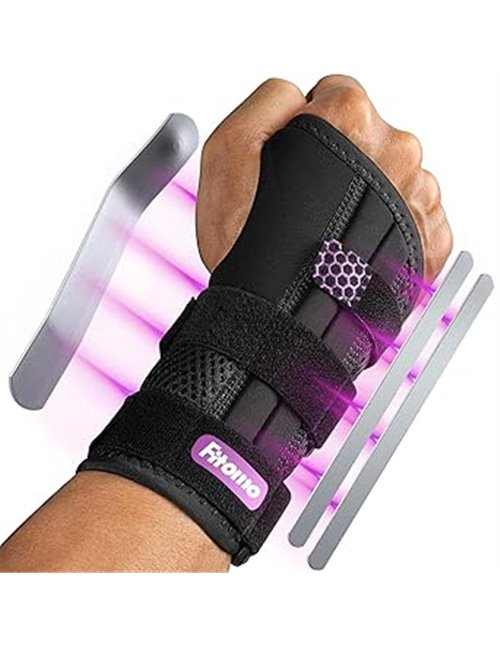 Fitomo Muequera Tendinitis Mueca con 3 Férulas y Apertura del Pulgar Suave, Férula Túnel Carpiano para Noche, Muequera Metacarpi