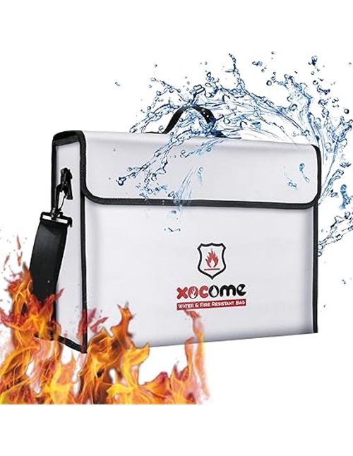 Bolsa de Documento Ignífuga y Impermeable,Bolsa de Batería Seguridad Anti Explosión resistentes al fuego, impermeables, para doc