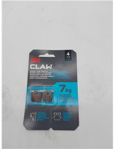 3M CLAW Ganchos para colgar cuadros en paredes de yeso, 4 Ganchos - Soporta hasta 7 kg - Adecuado para fijar objetos pesados, Es 2