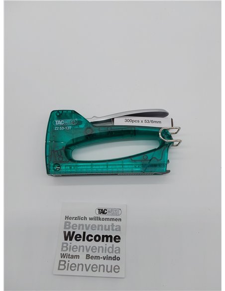 Tacwise 1728 Grapadora Transparente Z2 53-13T con 300 Grapas, Utiliza Grapas Tipo 13 y 53 da 4-8 mm       